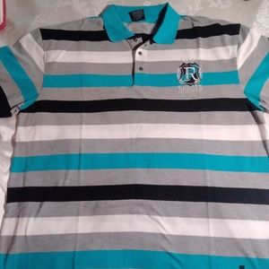 Men's Red Ape Striped Polo | 4xL